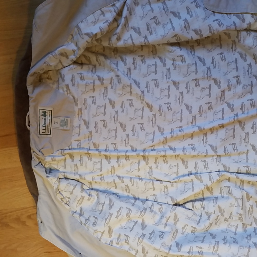 L. L. BEAN MEN'S COAT S Tan Khaki corduroy collar Field Coat - Picture 9 of 12